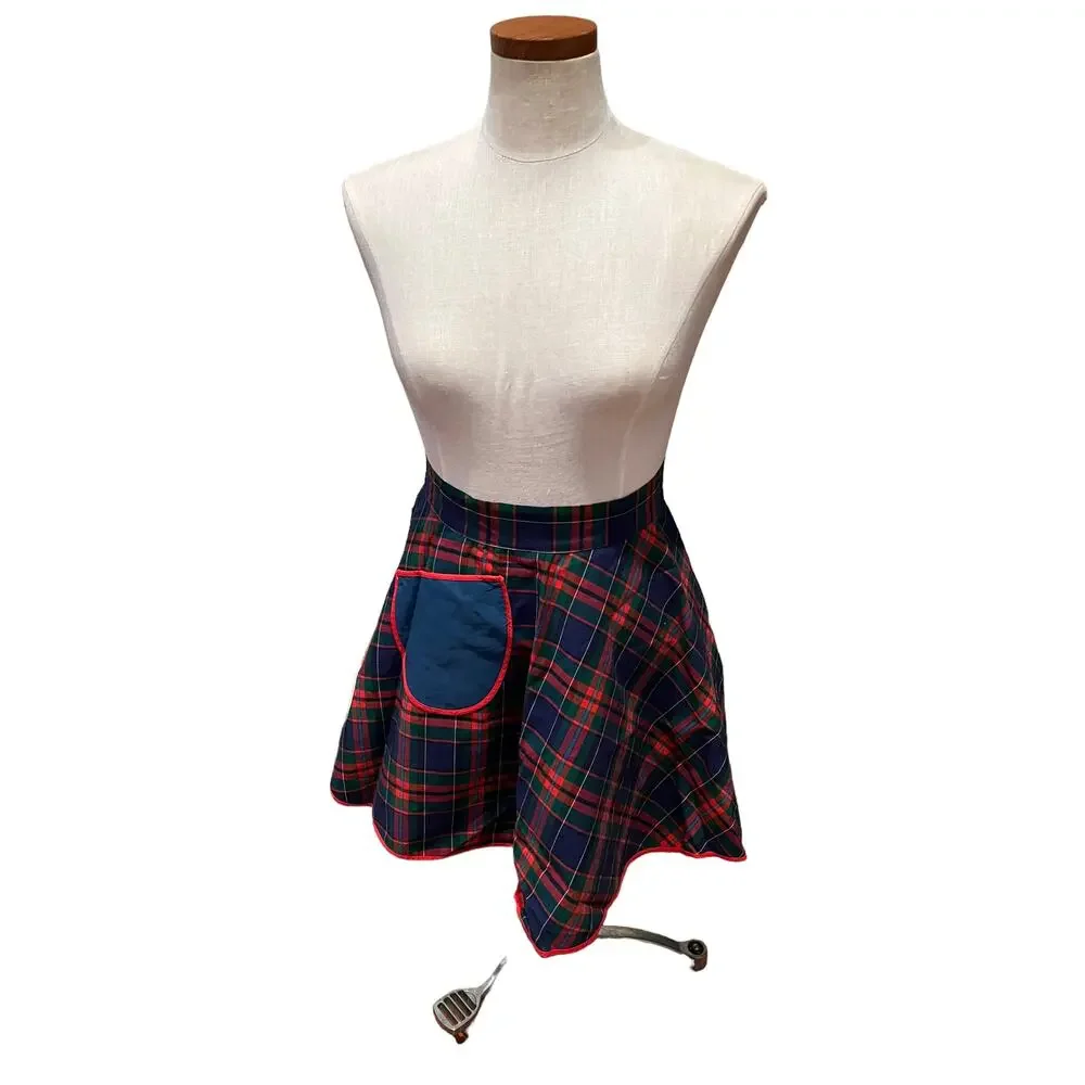 Vintage Tartan Plaid Holiday Half Apron